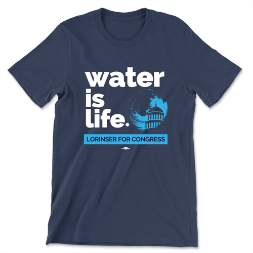 Water Is Life (Unisex & Women's Navy Tee)