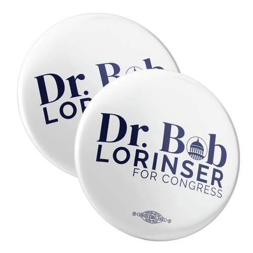 Dr. Bob - White (2.25" Pin-Back Button -- Pack Of Two!)