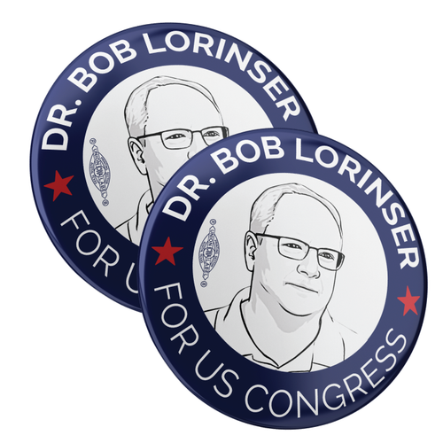 Dr. Bob - Portrait (2.25" Pin-Back Button -- Pack Of Two!)