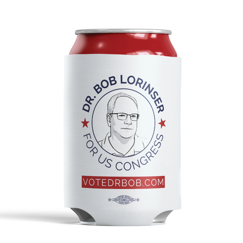 Dr. Bob - Portrait (White Foam Can Cooler)