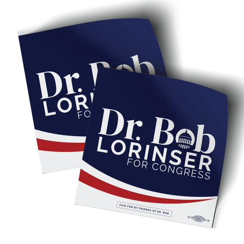 Dr. Bob Lorinser - Stripe (4" x 4" Vinyl Sticker -- Pack of Two!)
